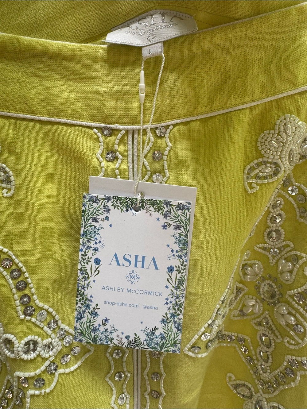 ASHA Ashley McCormick Yellow Beaded Skirt